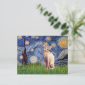 Starry Night - Cream Sphynx Cat Postkarte (Stehend Vorderseite)