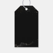 Starry Night Crescent Moon Black and Gold Wedding Geschenkanhänger (Rückseite)