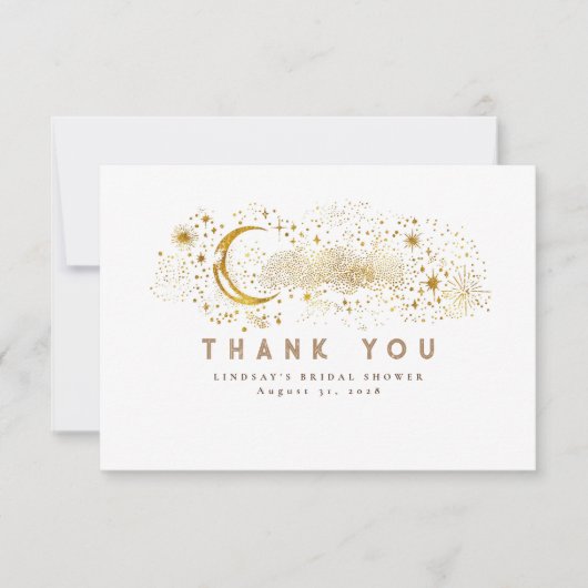 Starry Night Crescent Moon Klein Danke (Vorderseite)