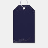 Starry Night Crescent Moon Navy und Gold Wedding Geschenkanhänger (Rückseite)