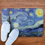 Starry Night Crescent Moon Van Gogh Badematte<br><div class="desc">Eine Badematte mit Starry Night (1889),  ein Ölgemälde von Vincent Van Gogh (1853-1890). Ein Gemälde,  das den Blick außerhalb des Fensters vom Zimmer Van Gogh im Sanitorium in Saint-Remy-de-Provence,  Südfrankreich,  zeigt.</div>