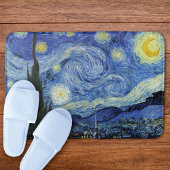 Starry Night Crescent Moon Van Gogh Badematte