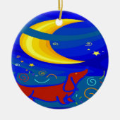Starry Night Dackel Keramik Ornament (Vorne)