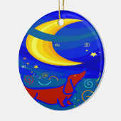 Starry Night Dackel Keramik Ornament (Links)