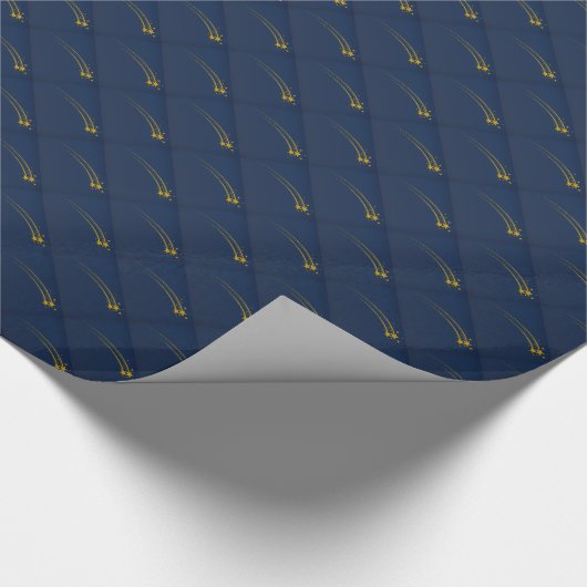 Starry Night Dark Blue Sky Gold Stars GiftWrapping Geschenkpapier (Ecke)