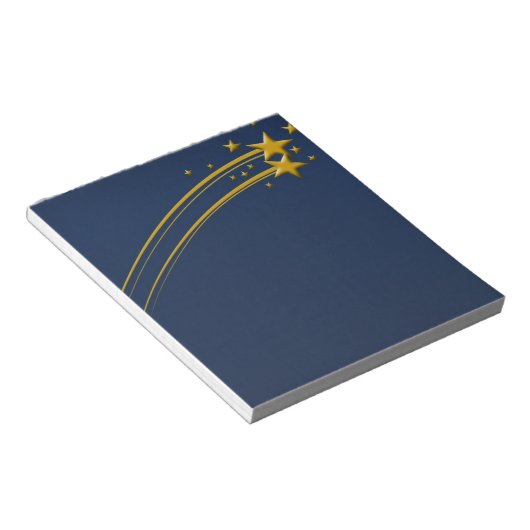 Starry Night Dark Blue Sky Gold Stars Note Pad Notizblock (angewinkelt)