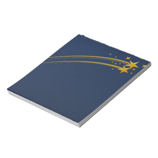 Starry Night Dark Blue Sky Gold Stars Note Pad Notizblock (Rotiert)