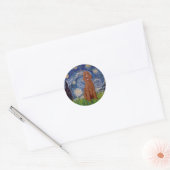 Starry Night - Dark Red Standard Poodle #1 Runder Aufkleber (Umschlag)