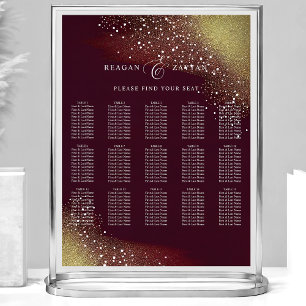 Starry Night Deep Crimson Hochzeitstabelle Poster