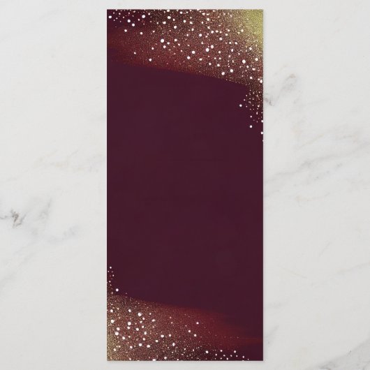 Starry Night Deep Crimson Wedding Menükarte (Rückseite)