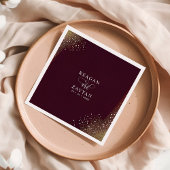 Starry Night Deep Crimson Wedding Serviette