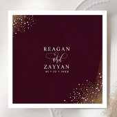 Starry Night Deep Crimson Wedding Serviette