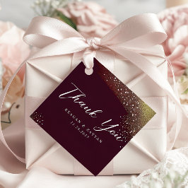 Starry Night Deep Crimson Wedding Vielen Dank Geschenkanhänger