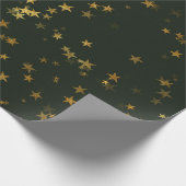 Starry Night Deep Green Forest Gold Confetti Geschenkpapier (Ecke)