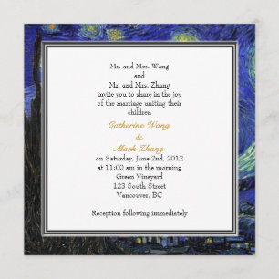 Starry Night, die berühmte Hochzeitseinladung zu g Einladung