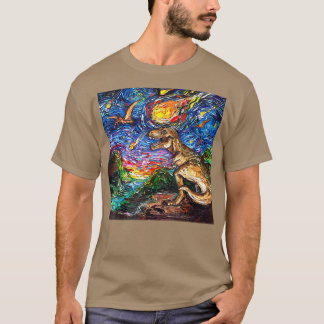 Starry Night Dinosaur T Re, Van Gogh T Re Art Gift T-Shirt