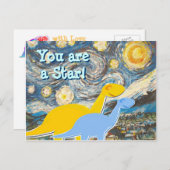 Starry Night Dinosaurier Postkarte (Vorne/Hinten)