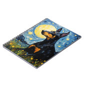STARRY NIGHT DOBERMAN PINSCHER DOG NOTIZBLOCK (Linke Seite)