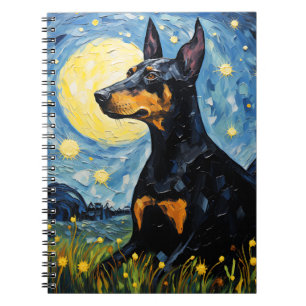 STARRY NIGHT DOBERMAN PINSCHER DOG NOTIZBLOCK