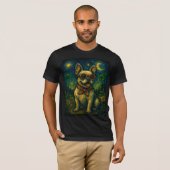 Starry Night Dog Funny Art Retro Brille Pet T-Shirt (Vorne ganz)