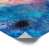 Starry Night Dog Stars Galaxy Wasserfarbe Poster (Ecke)