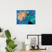 Starry Night Dog Stars Galaxy Wasserfarbe Poster (Heimbüro)