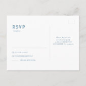 Starry Night Dusty Blue und Gold Wedding RSVP Postkarte (Rückseite)