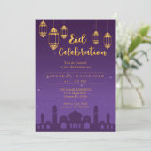 Starry Night Eid Mubarak Party Einladung (Stehend Vorderseite)
