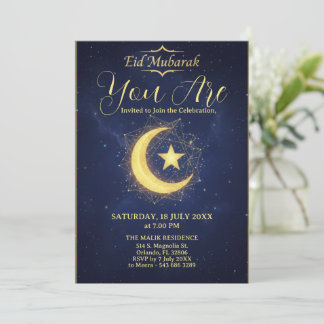 Starry Night Eid Mubarak Party Invitation Einladung
