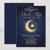 Starry Night Eid Mubarak Party Invitation Einladung (Vorne/Hinten)