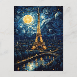 Starry Night - Eiffelturm Postkarte