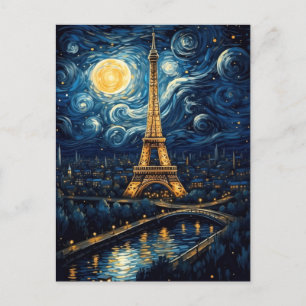 Starry Night - Eiffelturm Postkarte