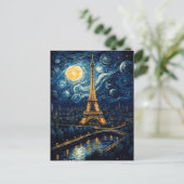 Starry Night - Eiffelturm Postkarte (Stehend Vorderseite)