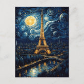 Starry Night - Eiffelturm Postkarte (Vorderseite)
