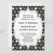 Starry Night Elegante Art Deco Sternexplosion Einladung (Rückseite)