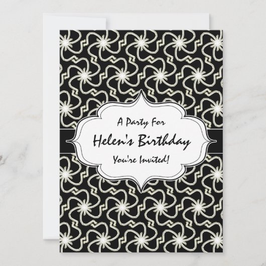 Starry Night Elegante Art Deco Sternexplosion Einladung (Vorderseite)