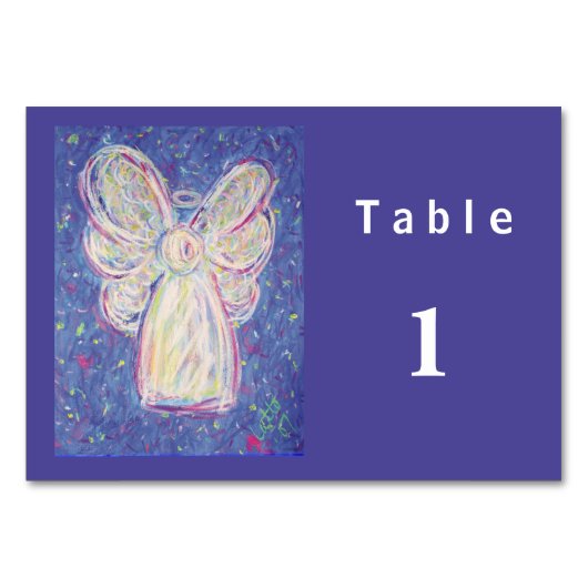 Starry Night Engel Custom Table Cards Tischnummer (Rückseite)