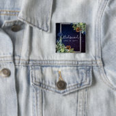 Starry Night Eucalyptus Blue Thistle WinterWedding Button (Beispiel)