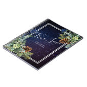 Starry Night Eucalyptus Blue Thistle WinterWedding Notizblock (Linke Seite)