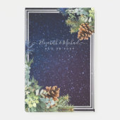 Starry Night Eucalyptus Blue Thistle WinterWedding Post-it Klebezettel (Vorderseite)