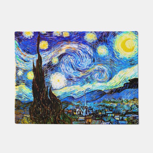 Starry Night (F612) Van Gogh Fine Art Fußmatte (Vorderseite)