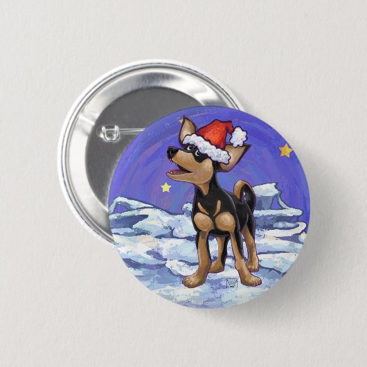 Starry Night Festive Chihuahua Button (Vorne & Hinten)