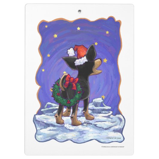 Starry Night Festive Chihuahua Klemmbrett (Rückseite)