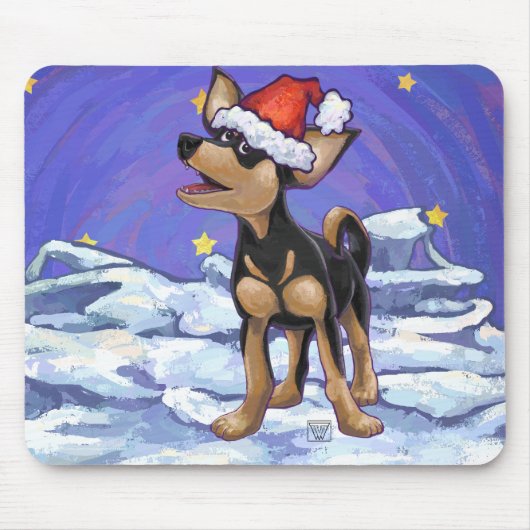 Starry Night Festive Chihuahua Mousepad (Vorne)