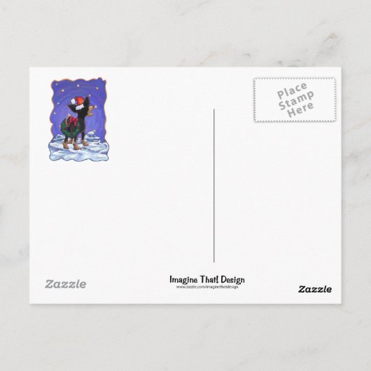 Starry Night Festive Chihuahua Postkarte (Rückseite)