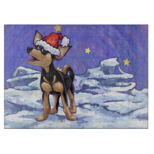 Starry Night Festive Chihuahua Schneidebrett (Vorderseite)