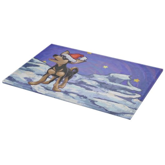 Starry Night Festive Chihuahua Schneidebrett (Ecke)