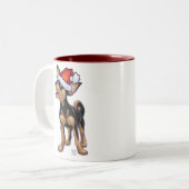 Starry Night Festive Chihuahua Zweifarbige Tasse (Vorderseite Links)