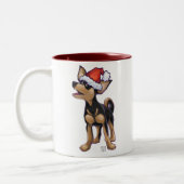 Starry Night Festive Chihuahua Zweifarbige Tasse (Links)