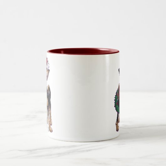 Starry Night Festive Chihuahua Zweifarbige Tasse (Mittel)